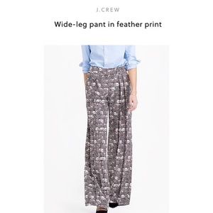 J. Crew Collection Wide Leg Silk Pant Feather